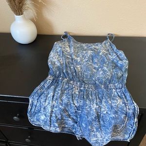 Mock Denim Romper